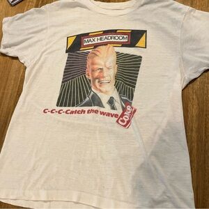 Vintage Max Headroom Coca Cola Catch The Wave Single Stitch Graphic T-Shirt S/M